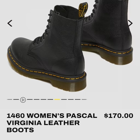 Dr. Martens 1460 Virgina Pascal black leather boots women’s - Picture 3 of 15